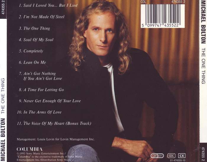 MICHAEL BOLTON - The one thing (CD) 474355 2  VG+