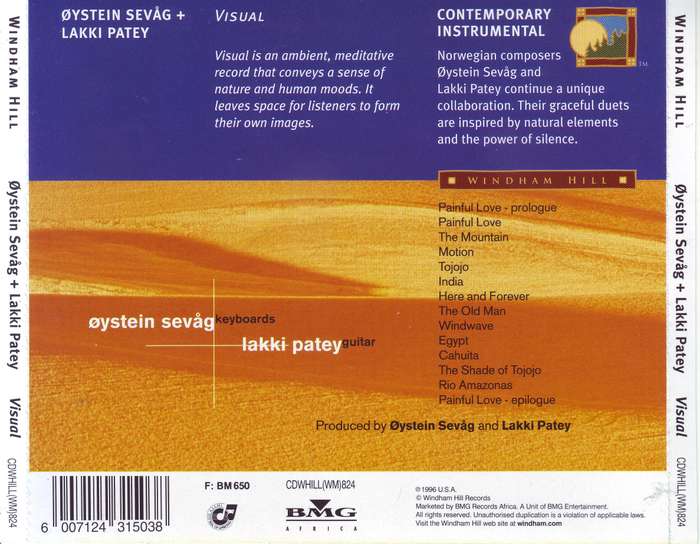 OYSTEIN SEVAG + LAKKI PATEY - Visual (CD) CDWHILL(WM)824 VG+