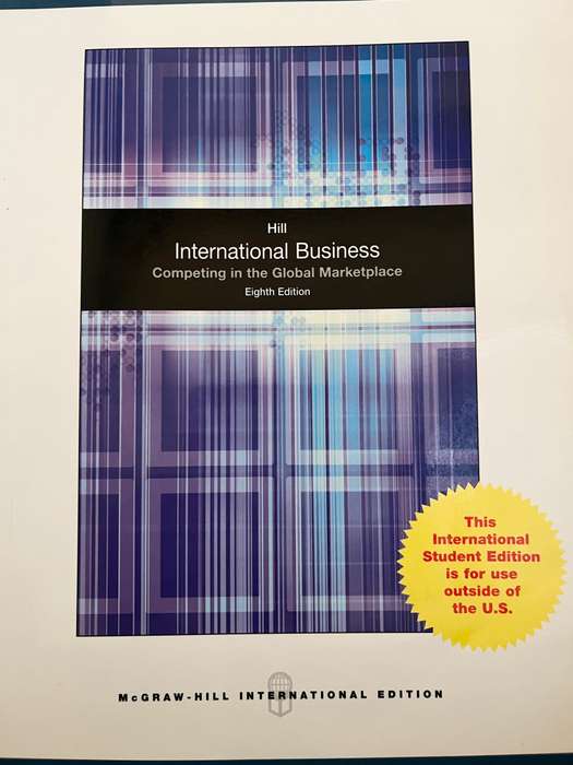 International Business (8th Ed.) International Edition by Charles W. L. Hill