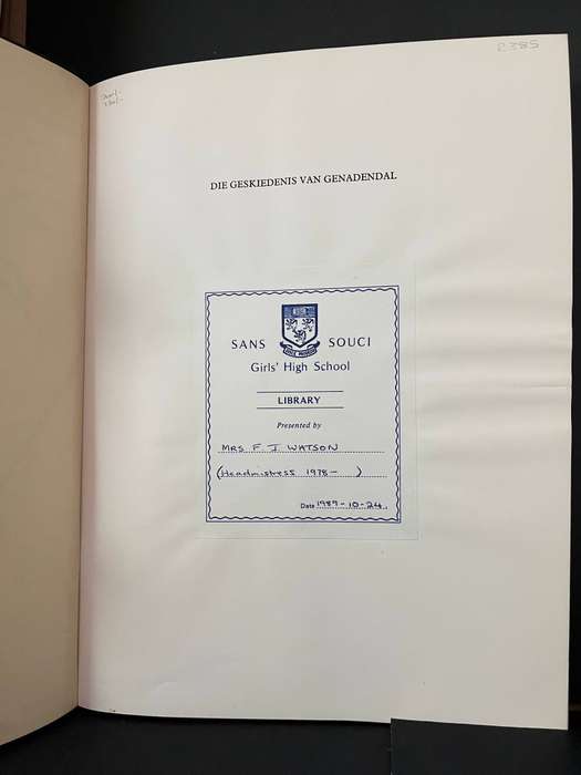 Die Geskiedenis van Genadendal 1738-1988 by Isaac Balie (1st Ed. - SIGNED)