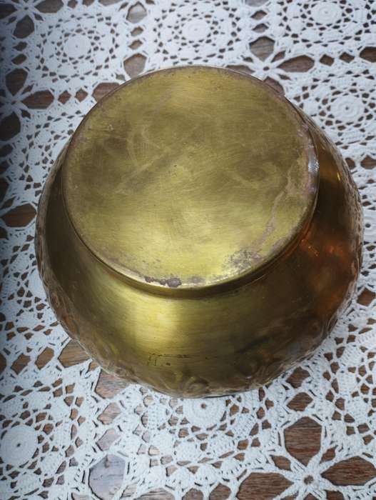 Planter Brass plated copper planter med-large