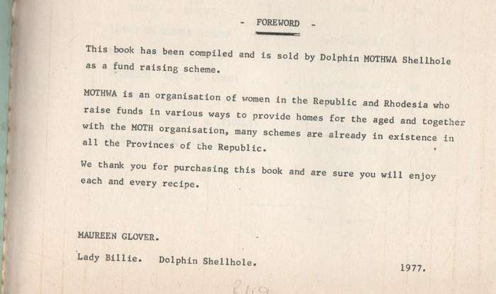 DOLPHIN MOTHWA SHELLHOLE TESTED RECIPES (1977)