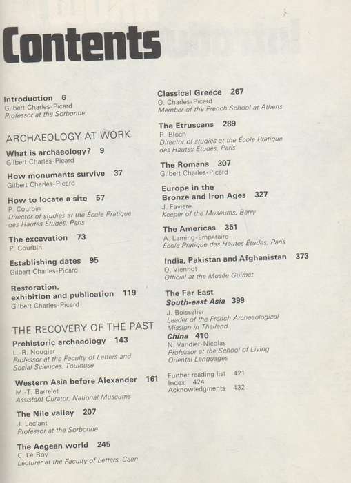 LAROUSSE ENCYCLOPEDIA OF ARCHAEOLOGY - GILBERT CHARLES-PICARD (1972)