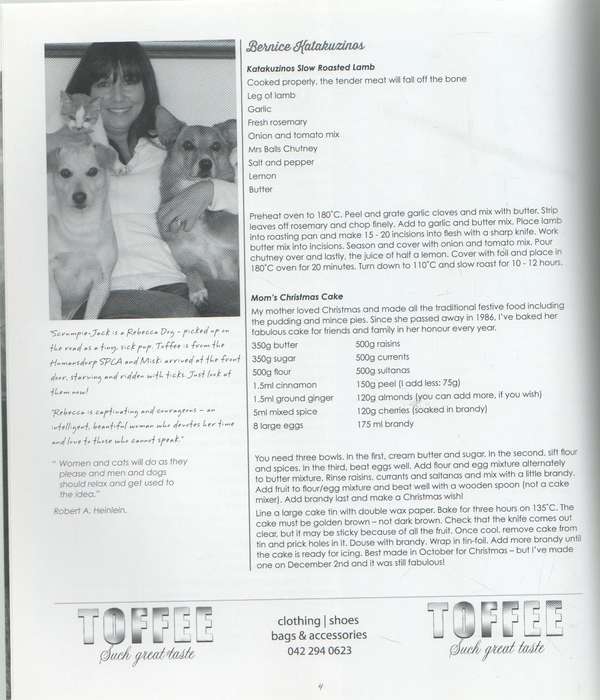 BEST LOVED RECIPES FROM REBECCA'S FRIENDS - APRIL OLIVE BLOSSOM FUND TO RESCUE ANIMALS IN NEED