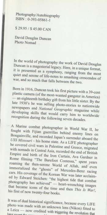 PHOTO NOMAD - DAVID DOUGLAS DUNCAN (2003 ?)