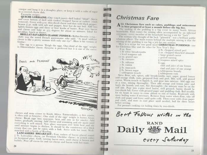 BEST OF FELLOWS, A BOOK ON FOOD & WINE IN SOUTH AFRICA - BERT FELLOWS (1965)