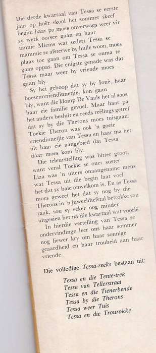 TESSA BY DIE THERONS - ELIZABETH STANDER (3 DE DRUK 1981) JEUGVERHAAL
