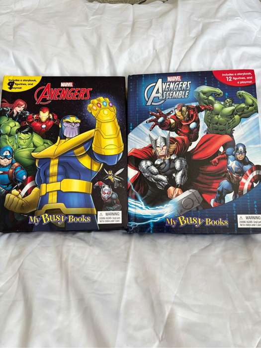 Marvel Avengers Assemble and Avengers Storybook, 11 and 9 Figurines and Large Playmat