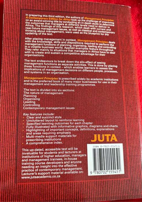 Management Principles A Contemporary Edition for Africa PJ Smit