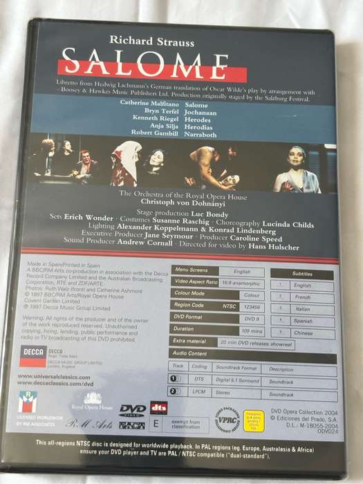 New DVD Opera Collection Lot 5, Macbeth, Arabella, Siegfried, Salome and Lelisir damore