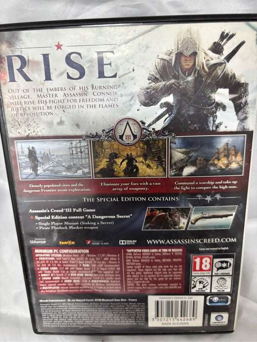PC DVD ROM Assassins Creed Two Games Revelations, Creed 3 both special editions two disks each