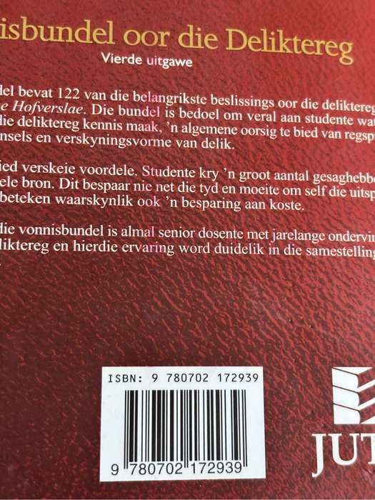 Case Book on the Law of Delict 4th Edition Vonnisbundel J Neetling, J M Potgieter