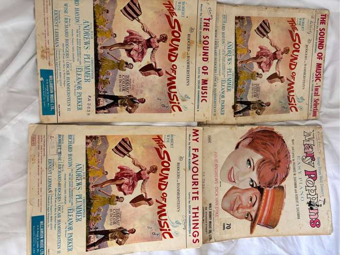 Mary Poppins x 1, Sound of Music x 3 Sheet Music Lot Original 1963/64