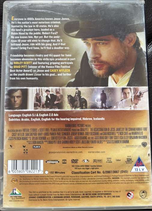 Western DVDs x 2 Wyatt Earp & The Assassination of Jesse James