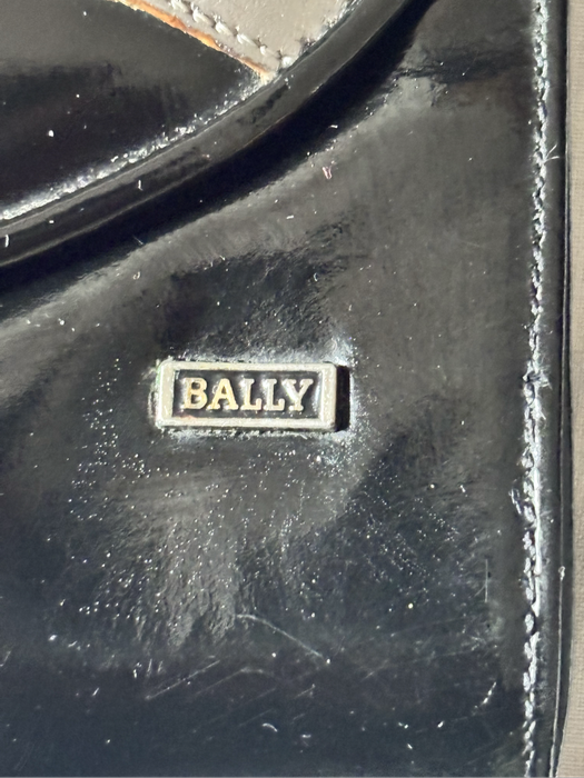 Bally Clutch Purse Black Pink and Silver Original