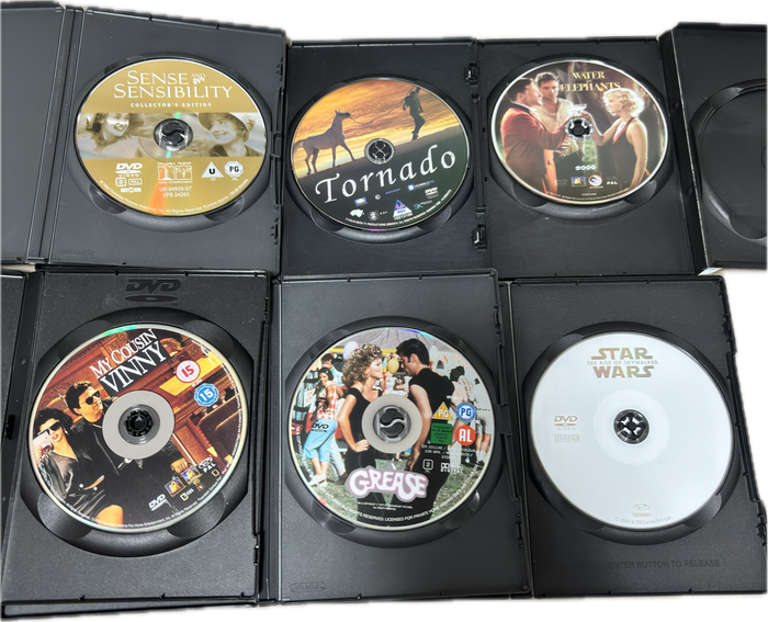 6 DVD lot Sense and Sensibility, Grease, Water for Elephants plus 3