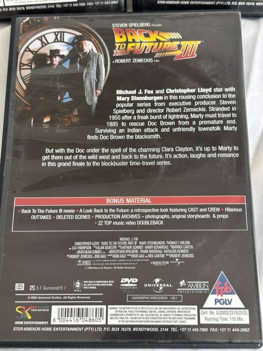 Back to the Future Trilogy 1, 2, 3 DVD