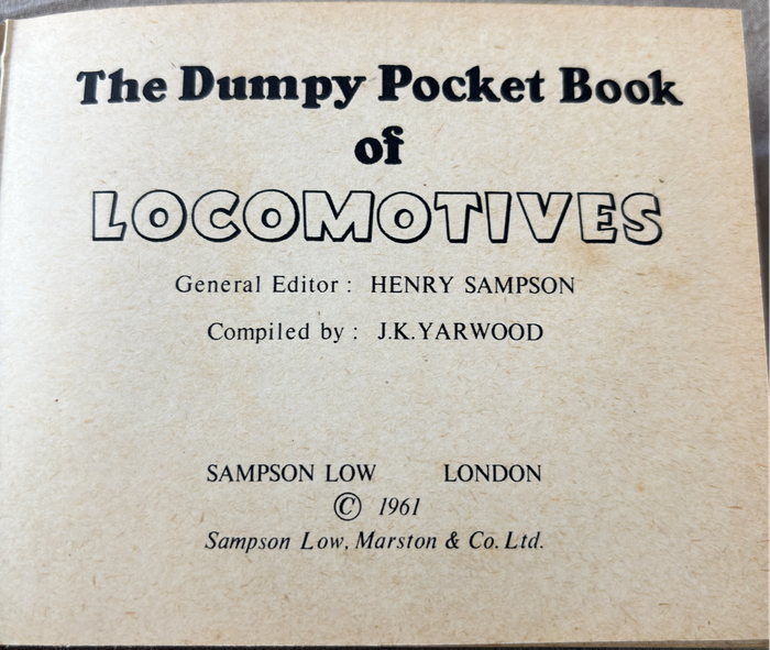 The Dumpy Pocket Book of Locomotives British and European 1961 1st edition