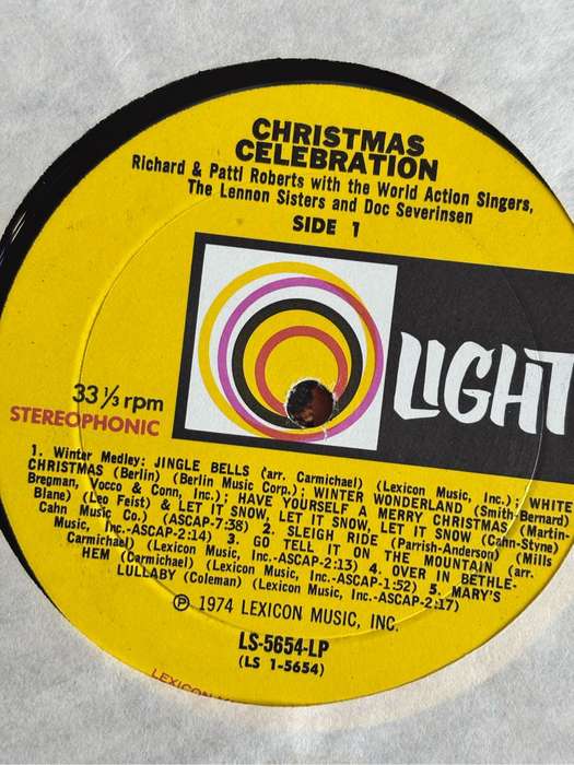 Christian Celebration LP Vinyl double sided Richard and Patty Roberts