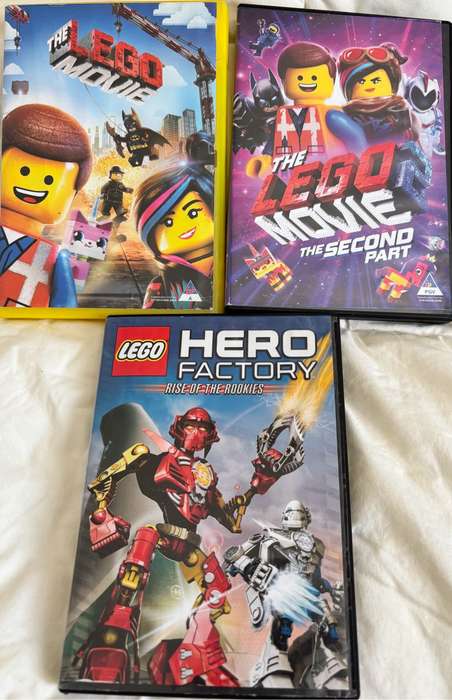 3x Lego DVDs The Movie part 1 & 2, Hero Factory Rise of the Rookies