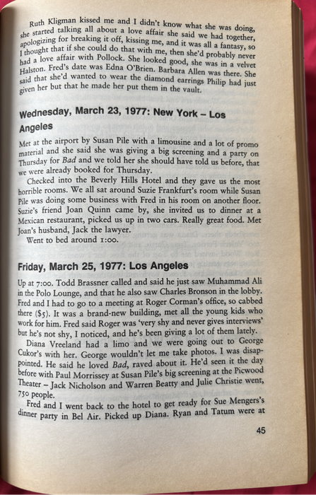 The Andy Warhol Diaries by Pat Hackett 1st Edition 1989