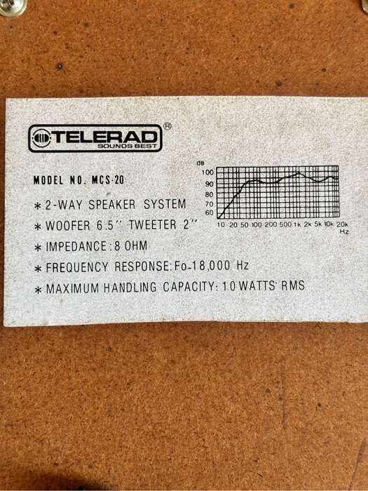 Telerad Dynamic Acoustics Softwave 2 way speaker system