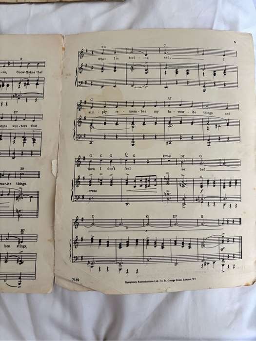 Mary Poppins x 1, Sound of Music x 3 Sheet Music Lot Original 1963/64