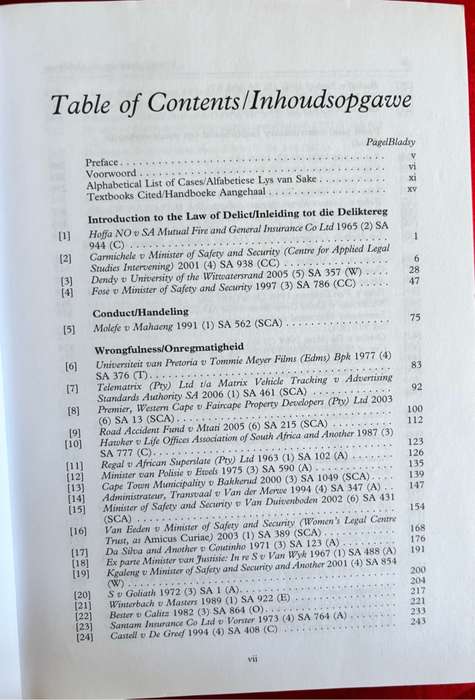 Case Book on the Law of Delict 4th Edition Vonnisbundel J Neetling, J M Potgieter