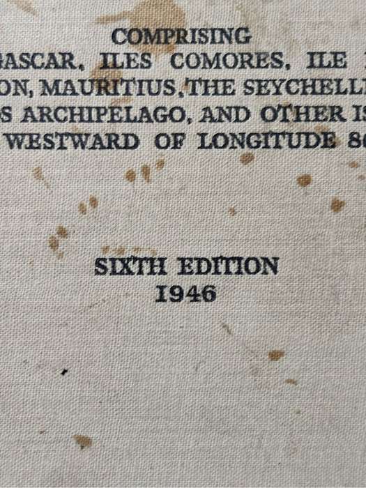 South Indian Ocean Pilot Madagascar, Iles, Comores, 6th Edition 1946