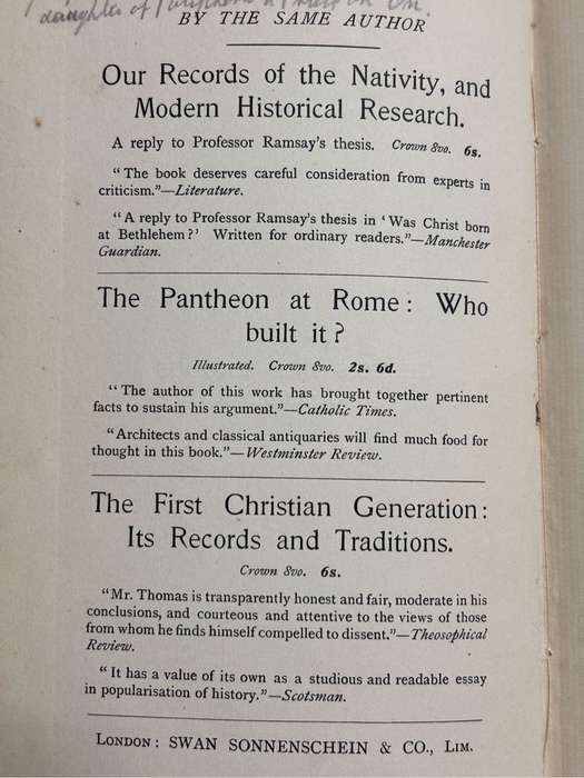 Genesis and Exodus as History A Critical Enquiry 1906 by James Thomas