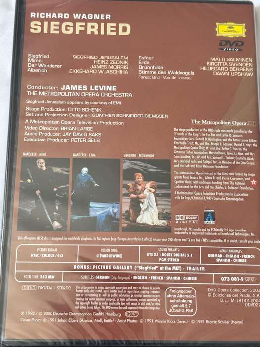 New DVD Opera Collection Lot 5, Macbeth, Arabella, Siegfried, Salome and Lelisir damore