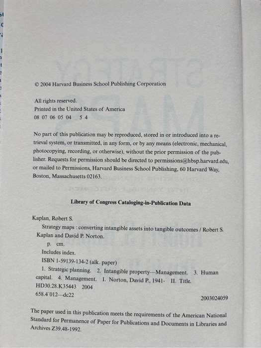 Strategy Maps Harvard Business Robert S Kaplan, David  P Norton Hardcover