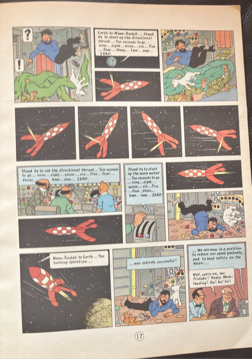 2 Old Comics 1974 Topper Book & Herge Tintin Explores the Moon 1975