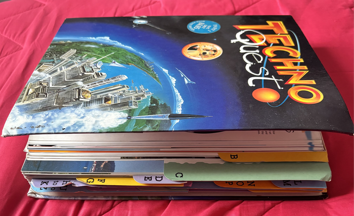 Techno Quest 1996 Science and Technology Binder A-X and Techno Tables& Talk Rare Collectable