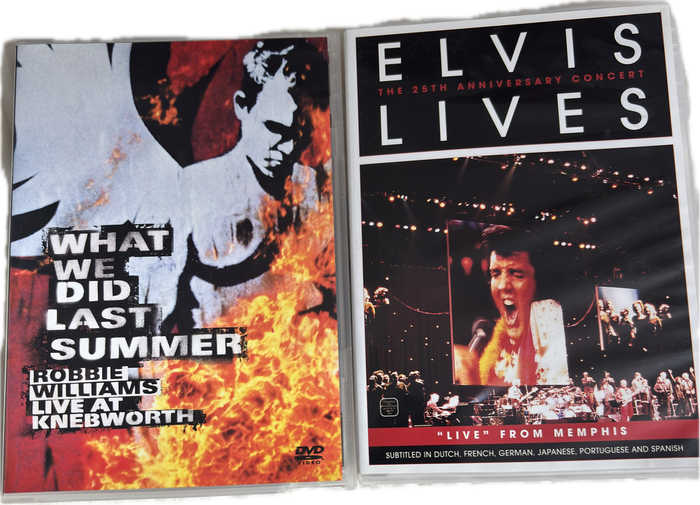 2 Music DVDs Robbie Williams & Elvis Collection Import Rare