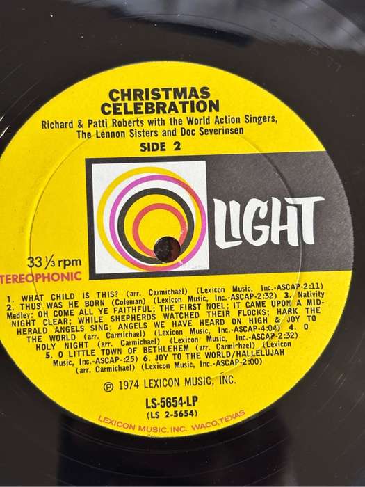 Christian Celebration LP Vinyl double sided Richard and Patty Roberts