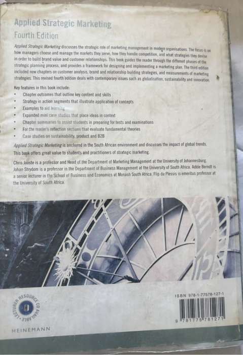 Applied Strategic Marketing 4th Edition Plastic Covered C J Jooste, JW Strydom