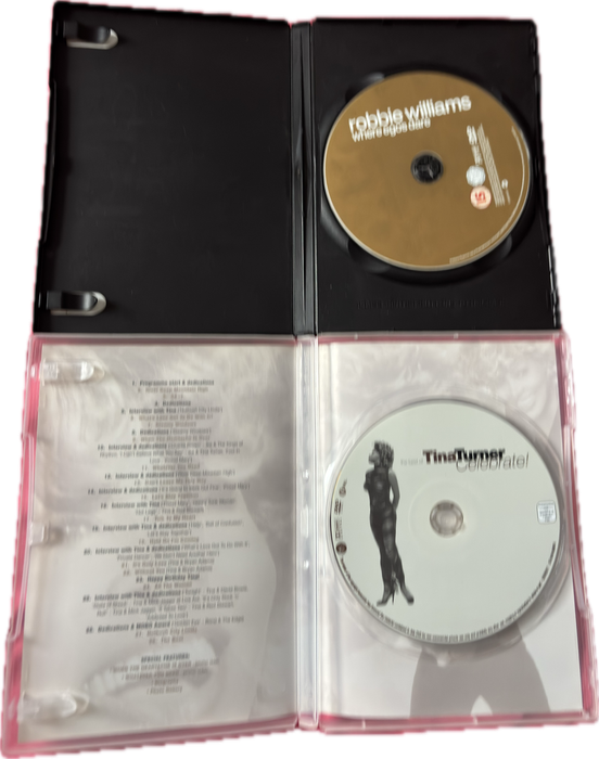 Music DVD Tina Turner Celebrate & Robbie Williams where egos dare
