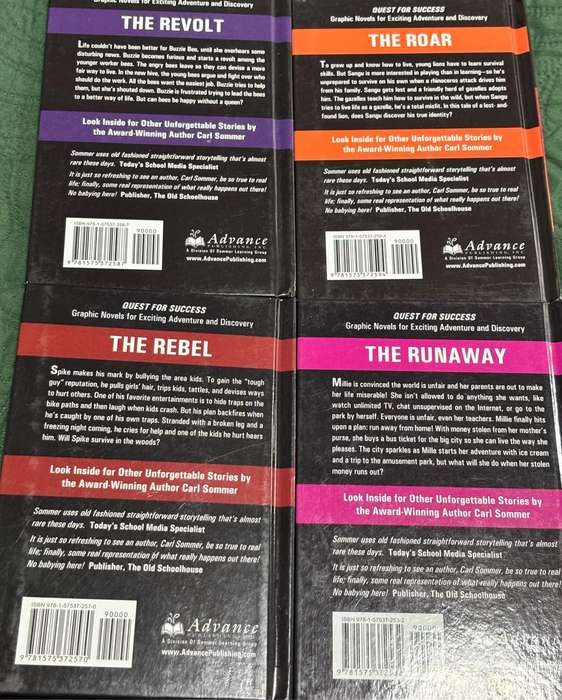 Carl Sommer x 4 Books Revolt, Runaway, Roar, Rebel 2009 1st Editions Hardcover