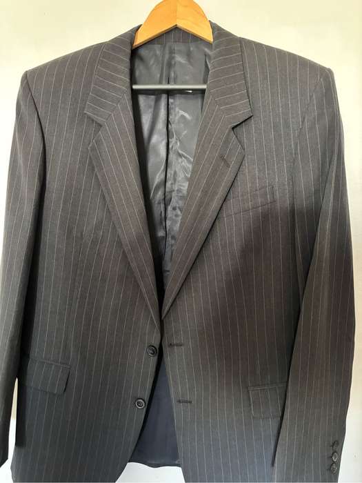 Dormeuil London Pin Stripe Suit Jacket/Blazer Dark Grey 44R