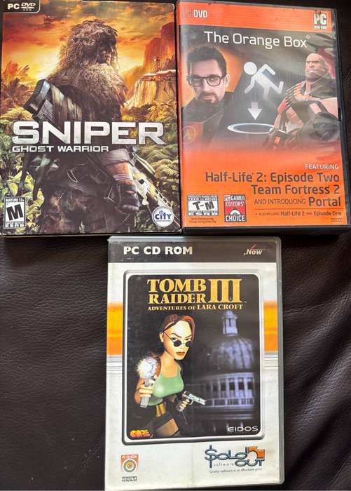 PC Games x 3 Tomb Raider 3, The Orange Box 2 disks & Sniper