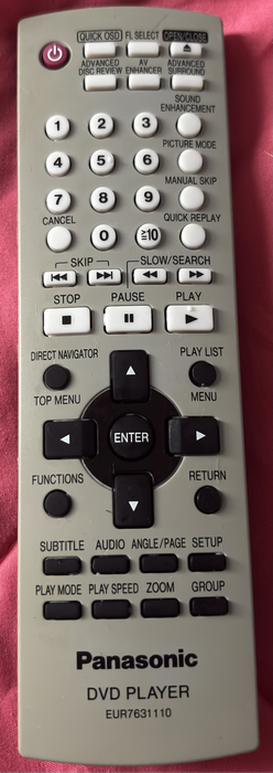 Panasonic OEM DVD Remote Control EUR7631110