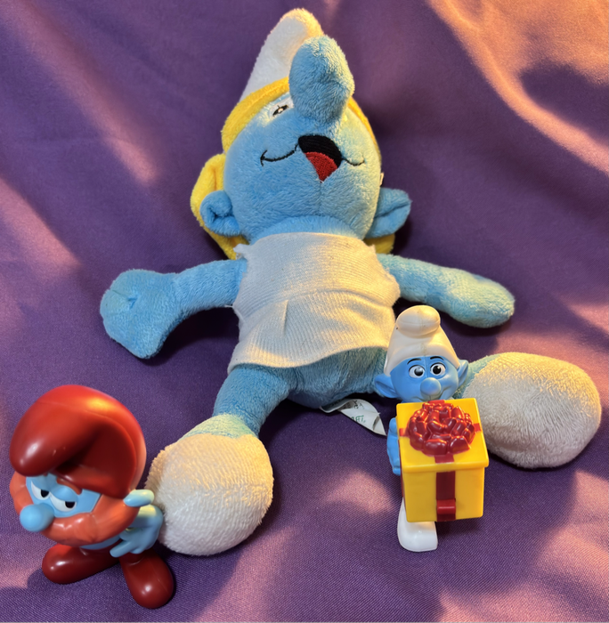 Smurf lot Smurffette Plush, Pappa Smurf and Gift Box