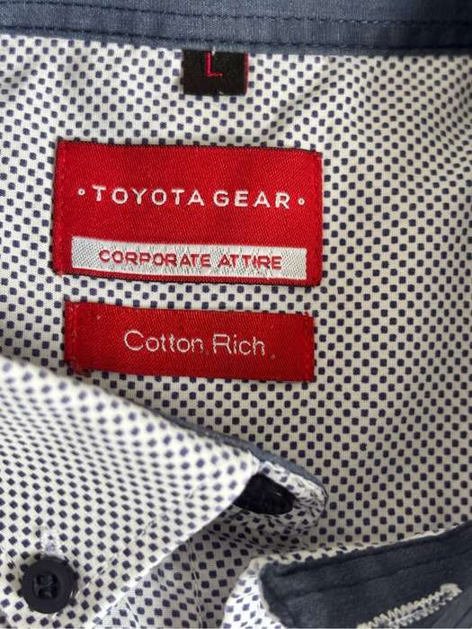 Set of 3 ,Long Sleeve Shirt Men Size L Blue Pattern Toyota Gear Corporate Attire Rare