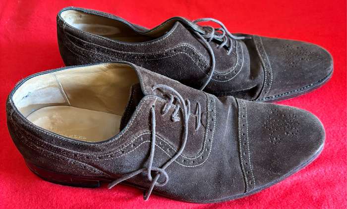 Elegant Goodyear Welted Brown Suade Mens Size 13 Shoes