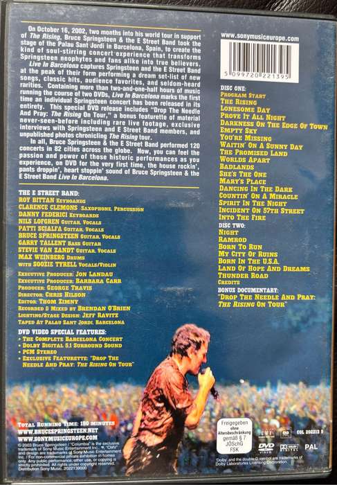 Bruce Springsteen X 2 Music DVDs Live in Dublin 2007 & Live in Barcelona 2003 Rock