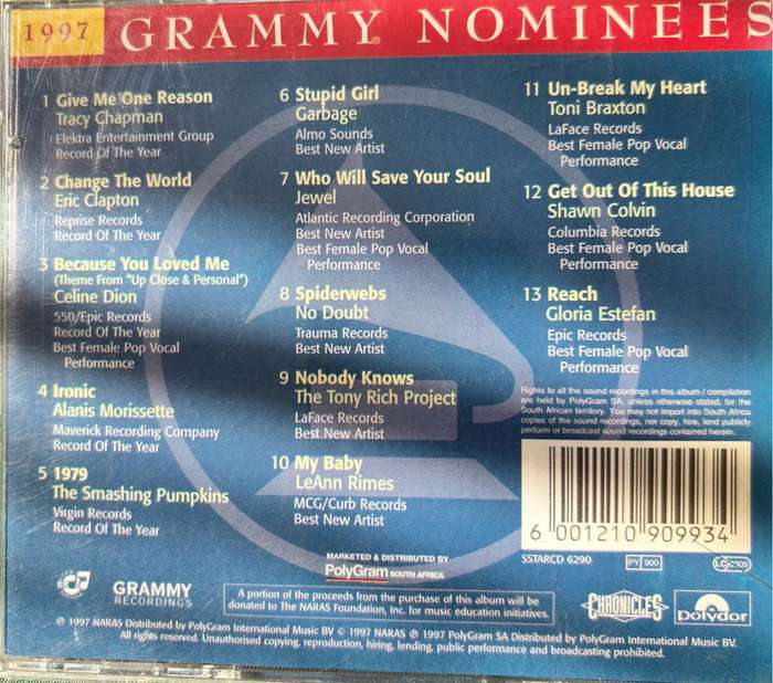 Music CD x 2, Grammy Nominees 1996, 1997 Collectable Rare