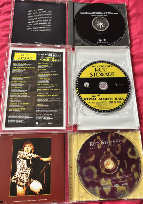 Rod Stewart Music DVD On Stage & 2 CDs Very Best of and Unplugged