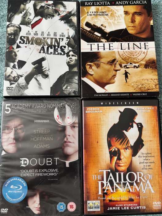 Movie Lot x 4, Smoking Aces, The Line, Dount sealed new & Tailor of Panama DVD