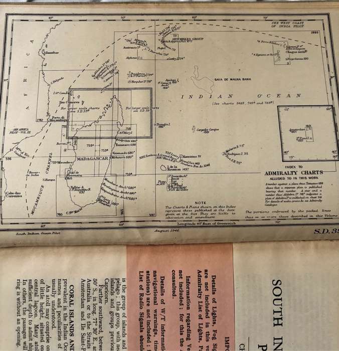 South Indian Ocean Pilot Madagascar, Iles, Comores, 6th Edition 1946